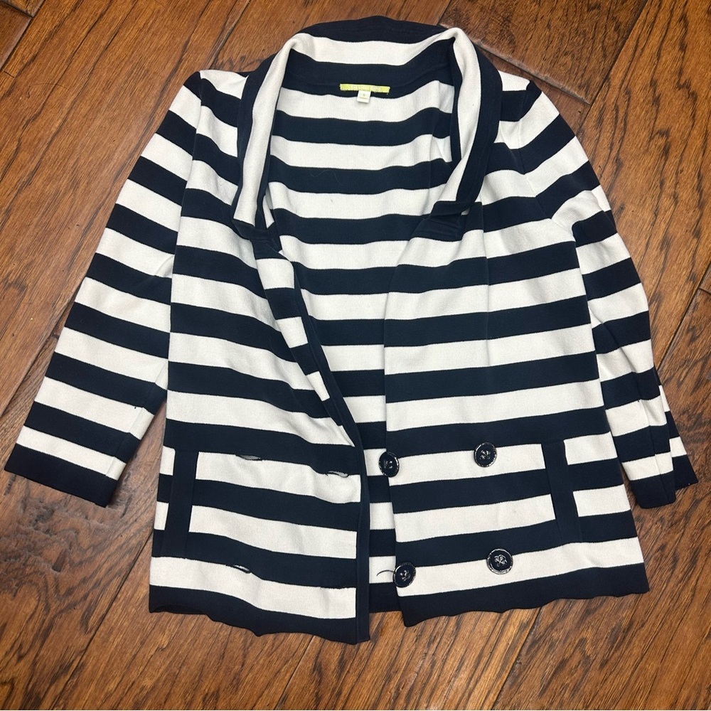 Gianni Bini Striped Black and White Cardigan
